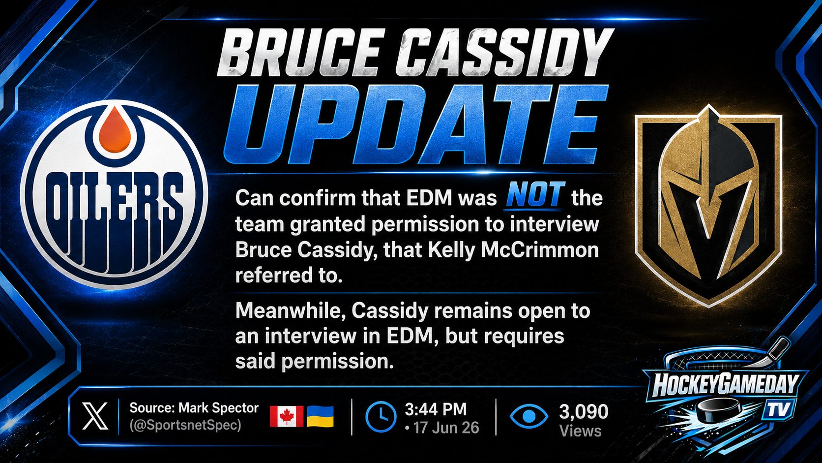 Bruce Cassidy-to-Edmonton Takes Another Twist After Mark Spector Shoots Down Key Rumour