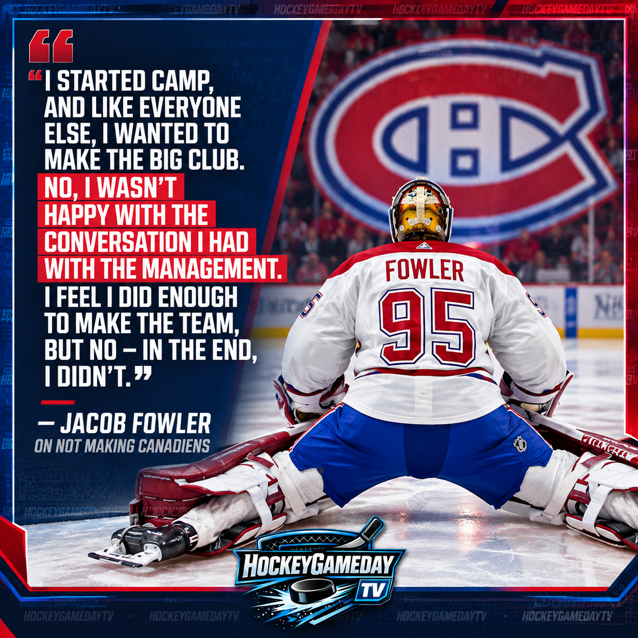 Jacob Fowler Says He Did Enough to Make Canadiens After Roster Cut